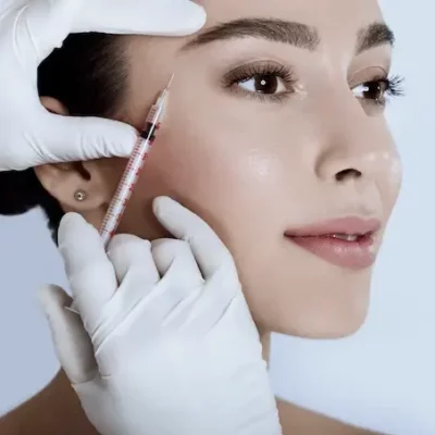 woman receiving injectable